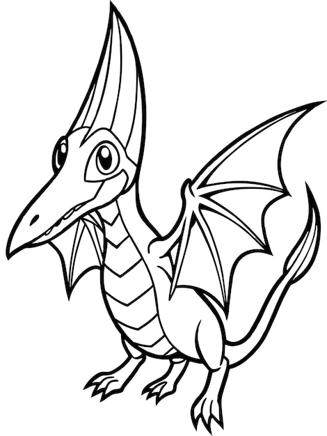 a drawing of a dragon with a black outline