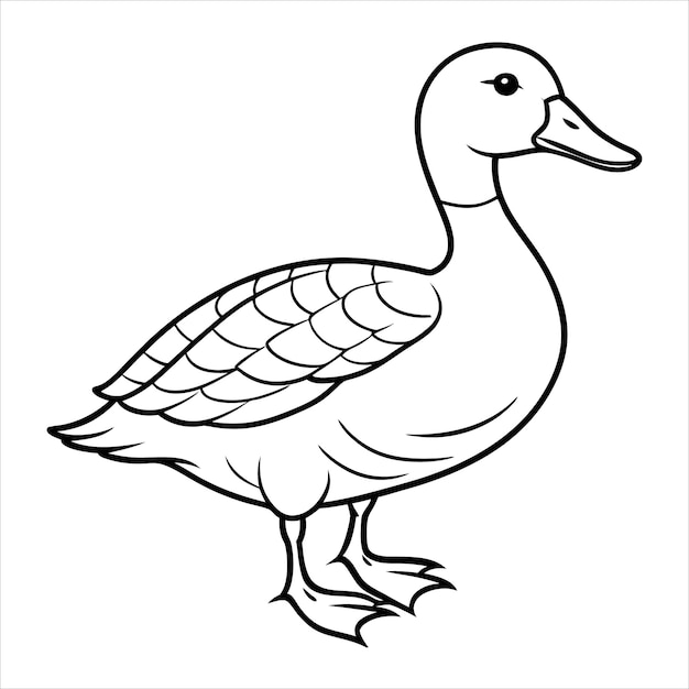 その上に黒い輪郭を描いたアヒルの絵