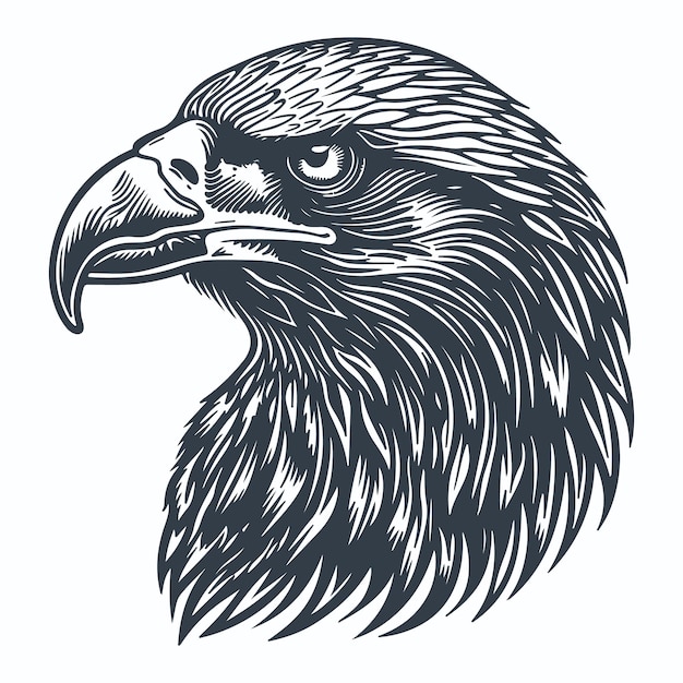 Vector a drawing of an eagle with a blue beak and a white background