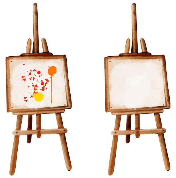 Premium Vector  Drawing easel. vector watercolor drawing made by hand.