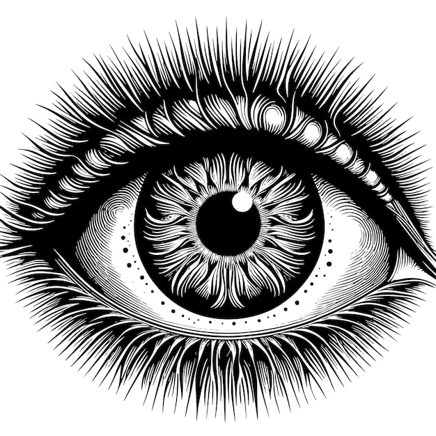 a drawing of an eye that has a large eye with a large eye