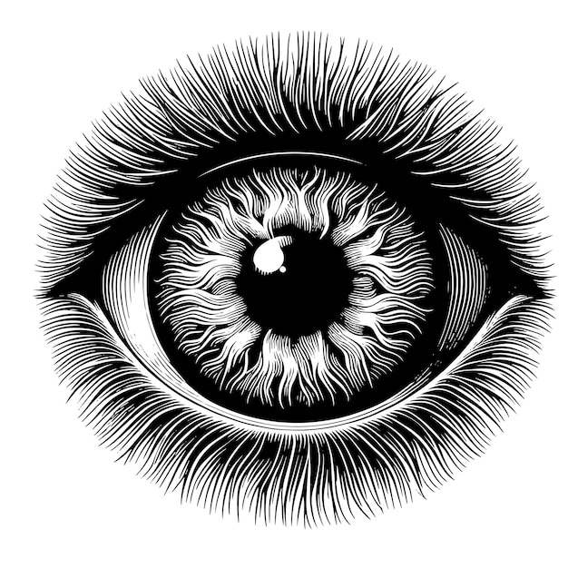 a drawing of an eye that has the word eye on it