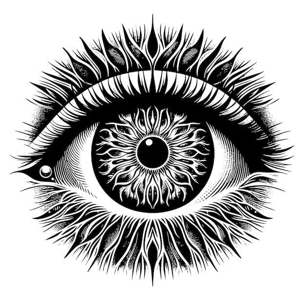 a drawing of an eye that has the word eye on it