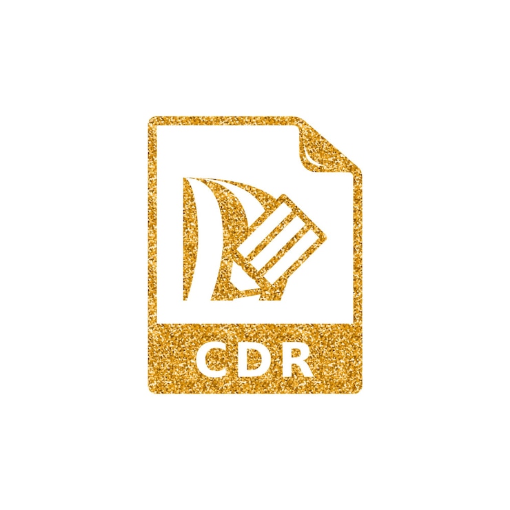 Vector drawing file format icon gold glitter texture vector illustration