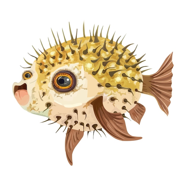 魚の顔と目という言葉を描いた魚の絵