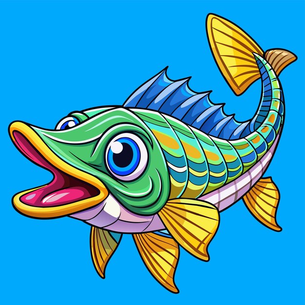 Vettore un disegno di un pesce con la parola pesce su di esso