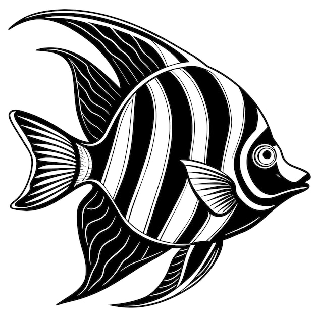 Vector a drawing of a fish with the word fish on it