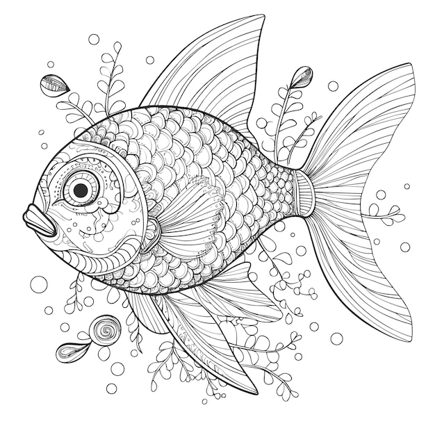 Vector a drawing of a fish with the words fish on it