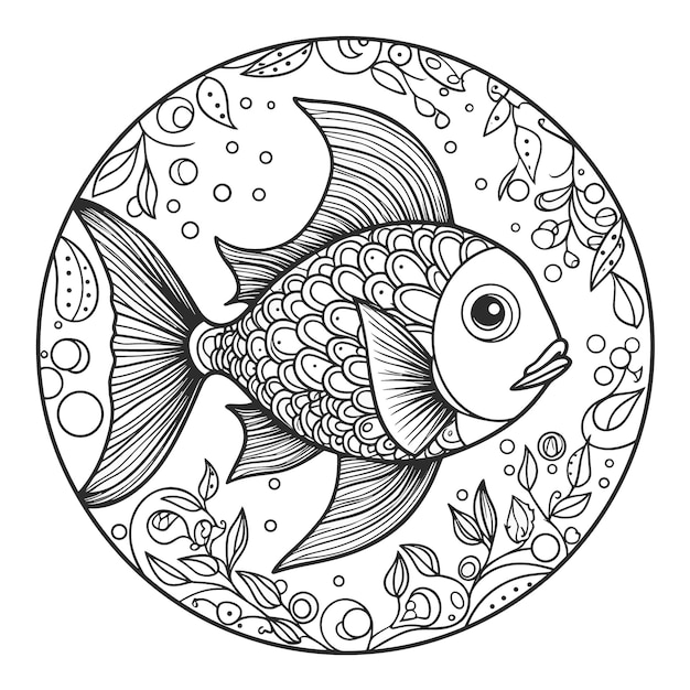 Vector a drawing of a fish with the words 