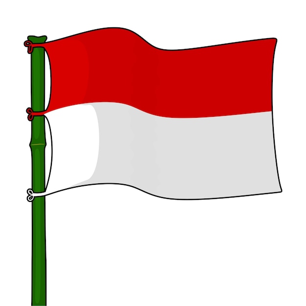 Vector a drawing of a flag that says indonesia on it.