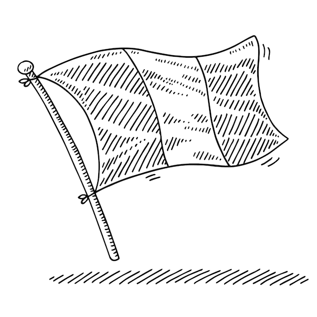 A drawing of a flag with a drawing of a flag that says  flag