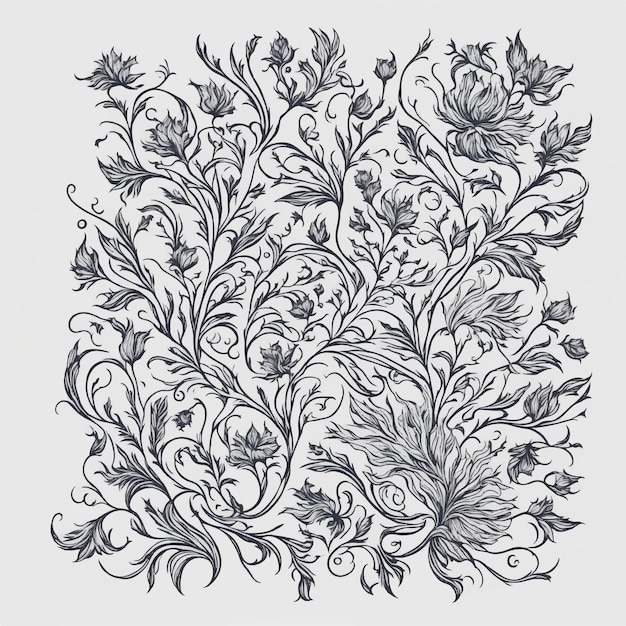 Vector a drawing of a floral design