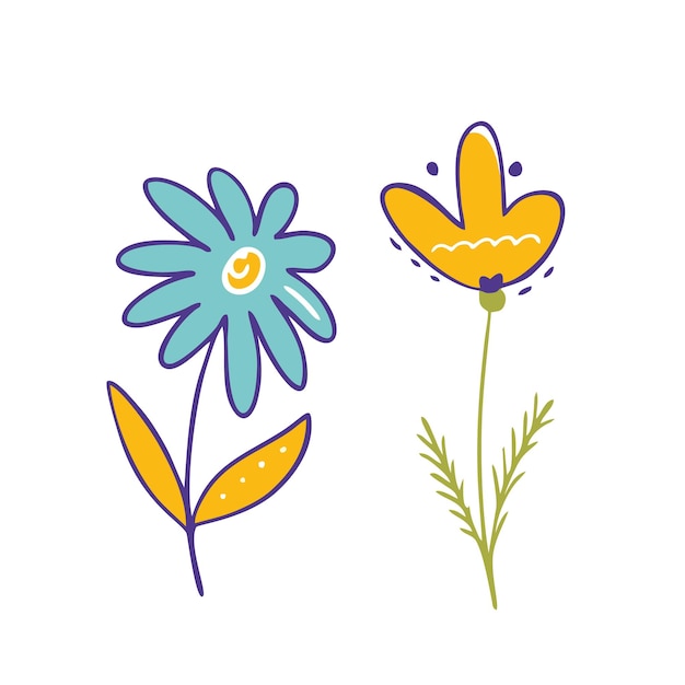 A drawing of a flower and a flower