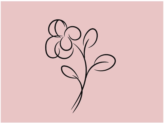 Vector a drawing of a flower on a pink background