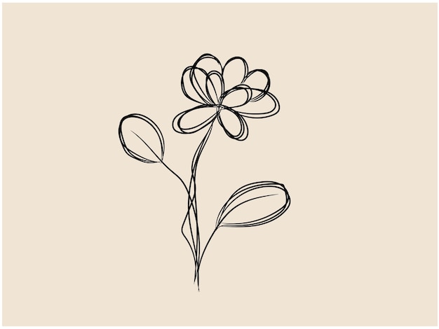 a drawing of a flower with a black outline