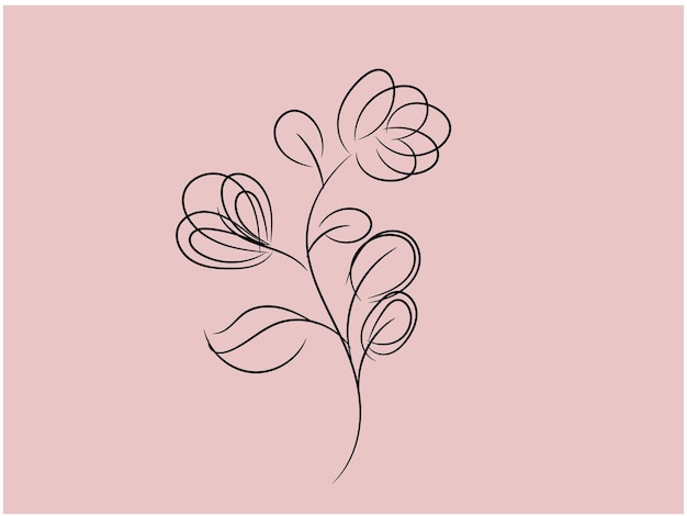 Vector a drawing of a flower with a line on it