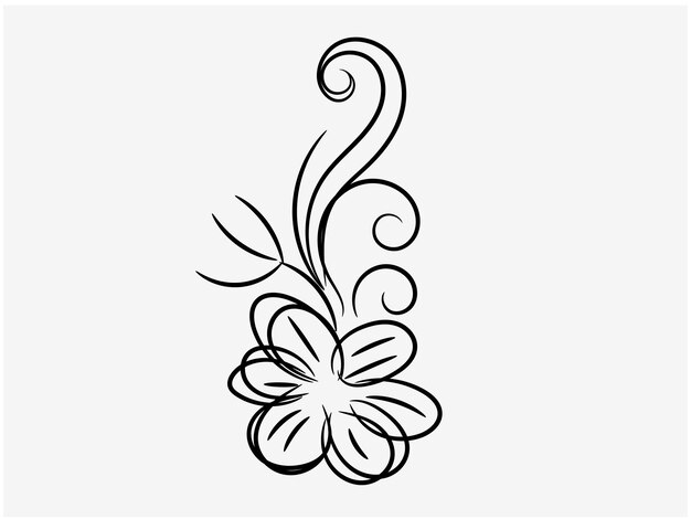 Vector a drawing of a flower with a swirl on it