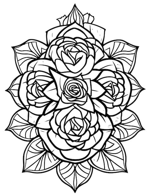 Vector a drawing of a flower with the word roses on it