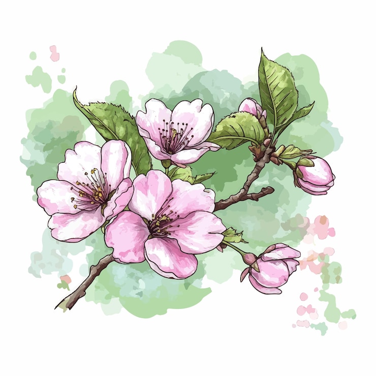 Vector a drawing of a flower with the word spring on it