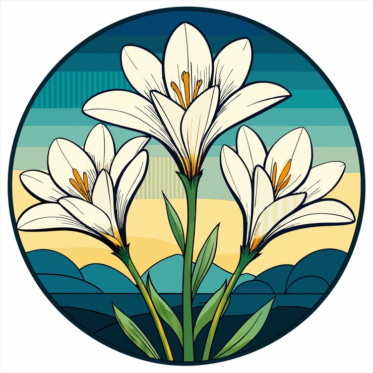 Vector a drawing of a flower with the words quot lily quot on it