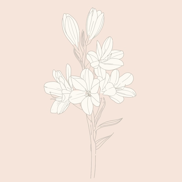 5月の花の絵を描く