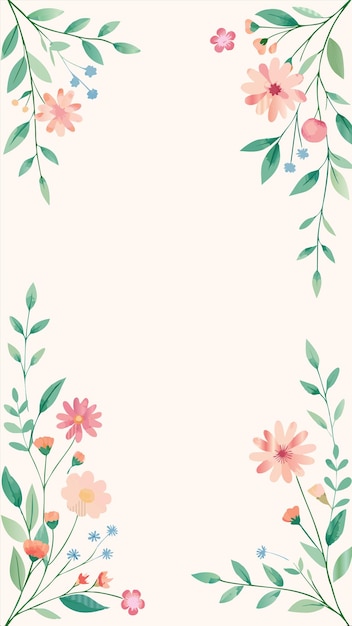잎과 노란색 배경을 가진 꽃의 그림