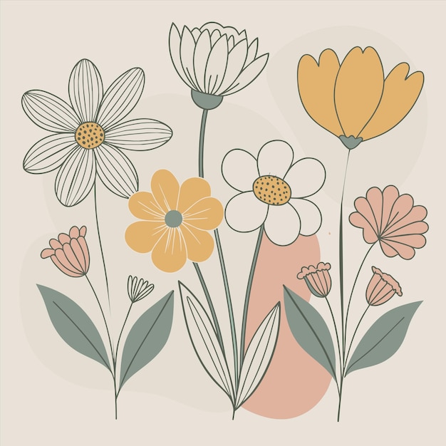 Vector a drawing of flowers with the word quot spring quot on it