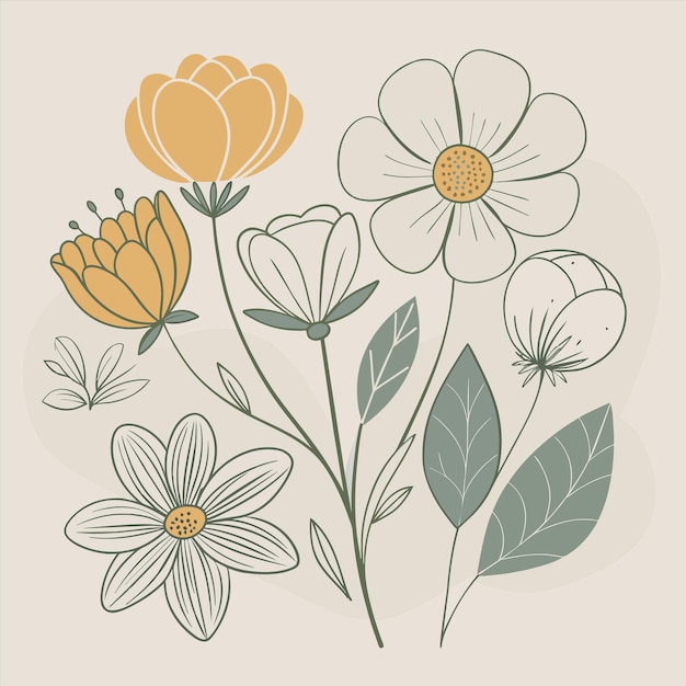 Vector a drawing of flowers with the words quot flowers quot on it