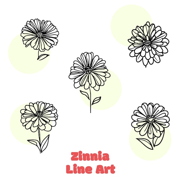 Рисунок цветов и слово zinfania line art