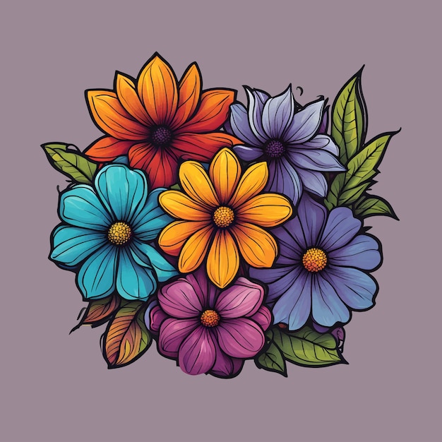 Vector drawing of flowers