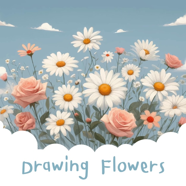 drawing flowers