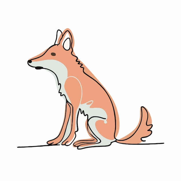 Vector a drawing of a fox that has a fox on it