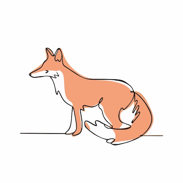 Vector a drawing of a fox that has a white background