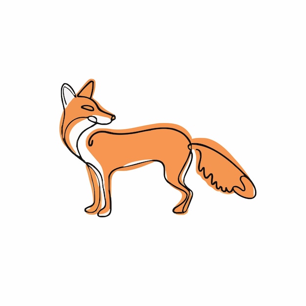 Vector a drawing of a fox with a fox on it