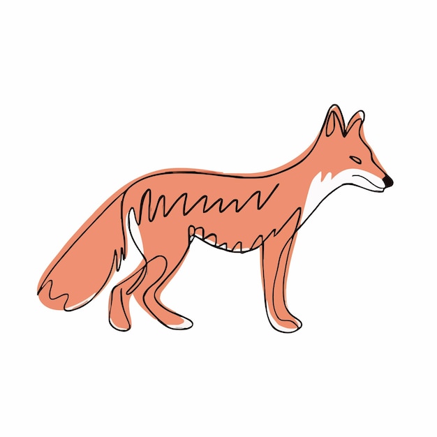 Vector a drawing of a fox with a pattern on it