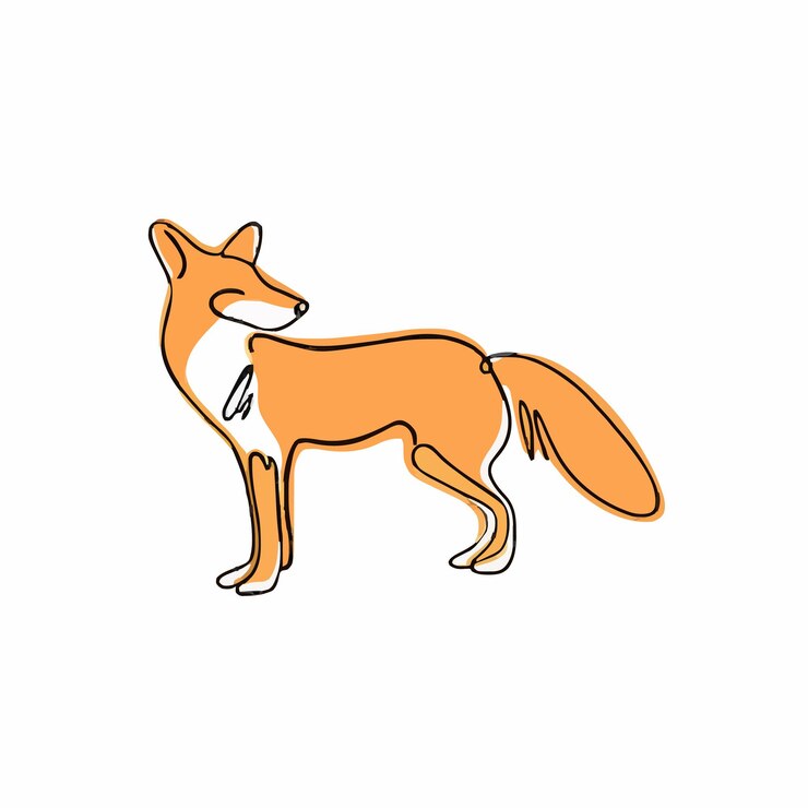 Vector a drawing of a fox with a white background