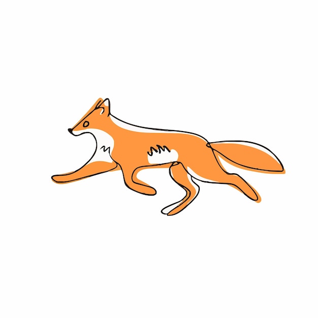 Vector a drawing of a fox with a white background