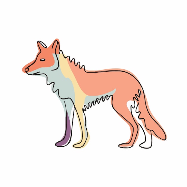 Vector a drawing of a fox with the word  t  on it