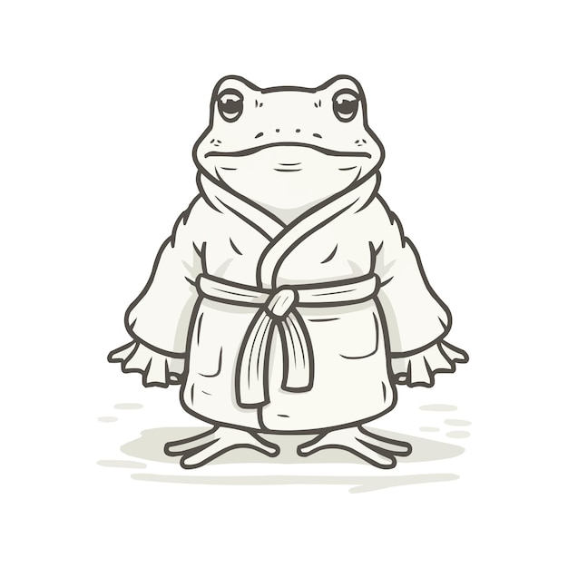 A drawing of a frog dressed as a wizard with a staff