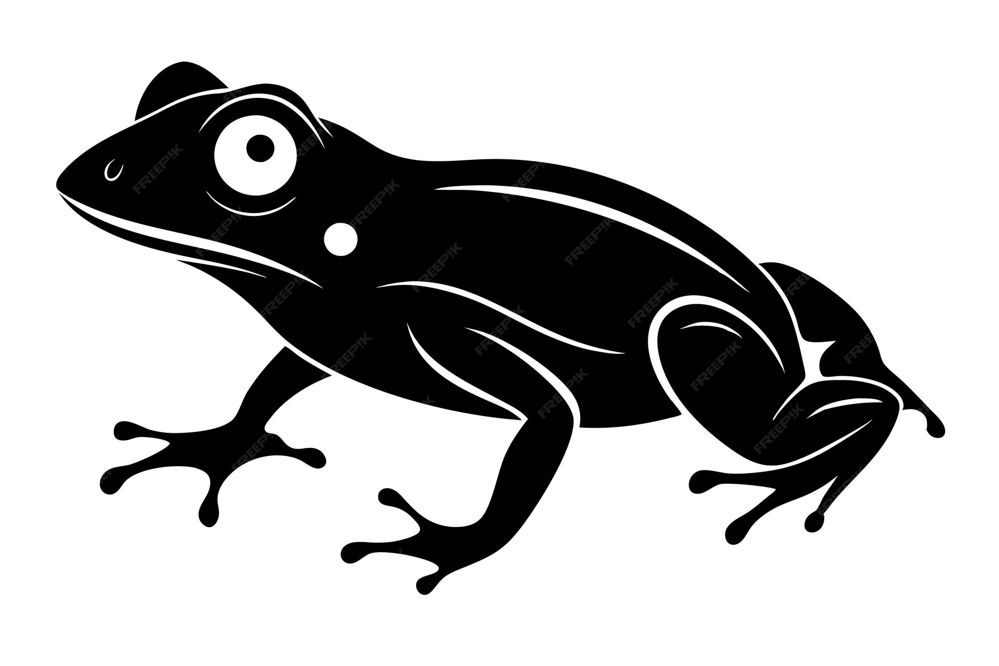 Premium Vector | A drawing of a frog with a black outline of a frog