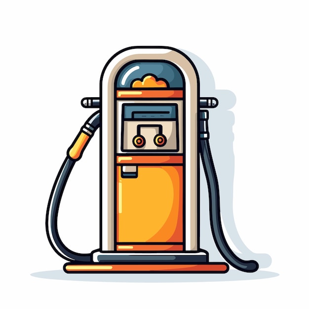 Vector a drawing of a gas pump with a hose attached to it.