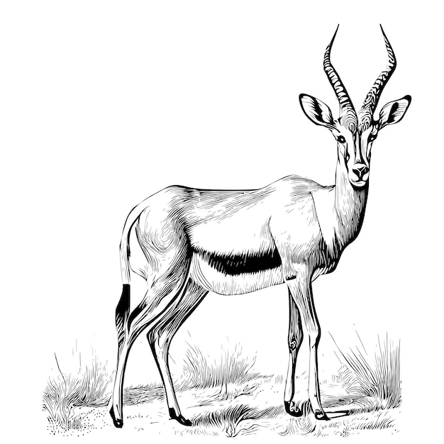 A drawing of a gazelle with the word " on it "