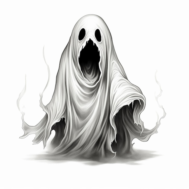 a drawing of a ghost with a ghost on it