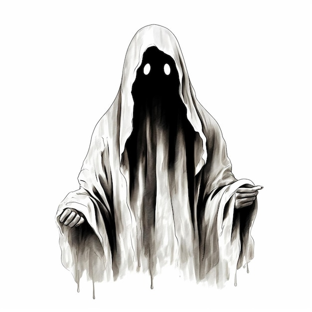 Vector a drawing of a ghost with a ghost on it