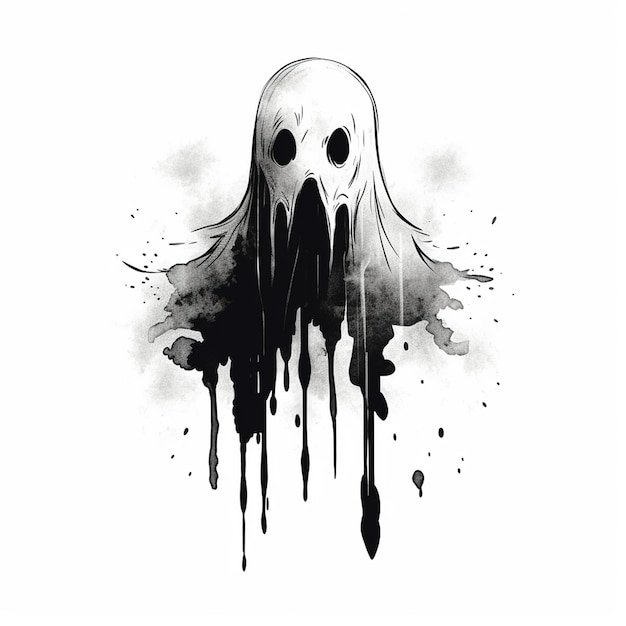 a drawing of a ghost with a ghost on it