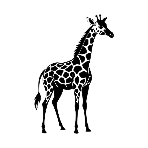 Vector a drawing of a giraffe that has spots on it