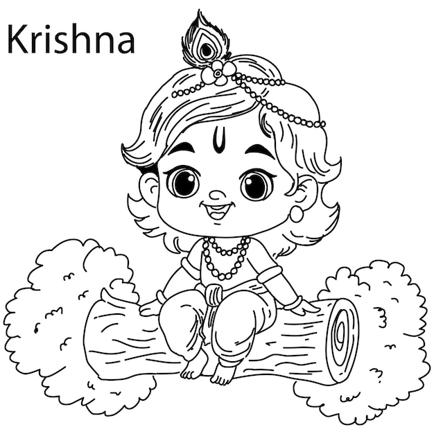 Vector a drawing of a girl sitting on a tree branch with a crown on her head