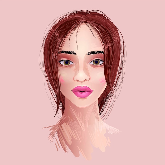 Drawing of a girl in vector