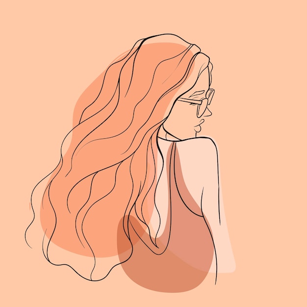 Vector drawing girls with strokes