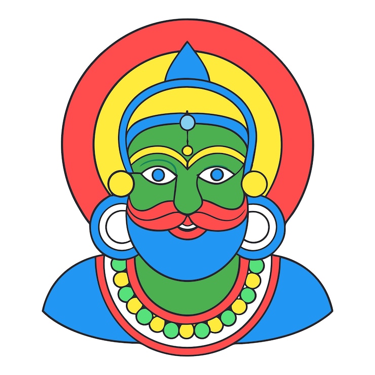 वेक्टर a drawing of a god with a red and yellow border